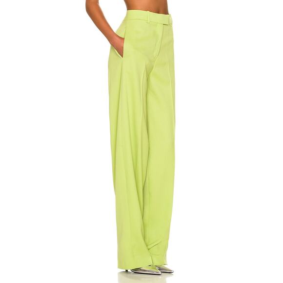 The Attico Jagger Wool Gabardine Pants Pistache Green Trousers Pleated 4 US NWT - Picture 5 of 9